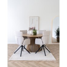 Drehstuhl >Cordoba< (2er-Set) in Hellgrau, Stahl, Stoff - 61x95x61cm (BxHxT)