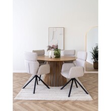 Drehstuhl >Cordoba< (2er-Set) in Hellgrau, Stahl, Stoff - 61x95x61cm (BxHxT)