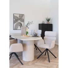 Drehstuhl >Cordoba< (2er-Set) in Hellgrau, Stahl, Stoff - 61x95x61cm (BxHxT)