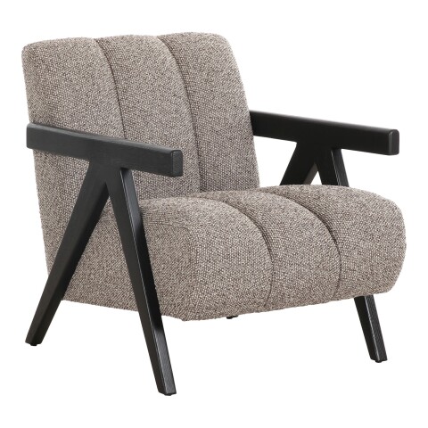 Sessel >Florence< in Hellbraun / Braun, Polyester - 68x76x83cm (BxHxT)