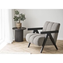 Sessel >Florence< in Hellbraun / Braun, Polyester -...