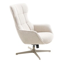 Loungesessel >Turin< in creme, Stahl, Gewebe, Sperrholz - 86x100x76cm (BxHxT)