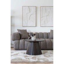 Sofa >Aurora< in Braun, Polyester - 226x69x106cm (BxHxT)