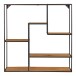 Wandregal >Vita< in Eiche Dekor, Stahl / Melaminfolie - 85x85x18cm (BxHxT)