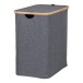 Wäschekorb >Noto< in Dunkelgrau, Bambus, Polyester - 54x54x33cm (BxHxT)