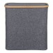 Wäschekorb >Noto< in Dunkelgrau, Bambus, Polyester - 54x54x33cm (BxHxT)