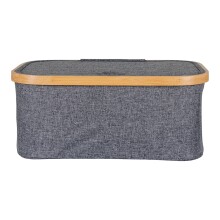 Allzweckkorb >Noto< in Dunkelgrau, Bambus, Polyester - 26x16x38cm (BxHxT)