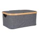 Allzweckkorb >Noto< in Dunkelgrau, Bambus, Polyester - 26x16x38cm (BxHxT)