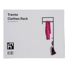 Garderobe >Trento< in Schwarz, Metall - 3x82x30cm (BxHxT)