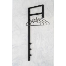 Garderobe >Trento< in Schwarz, Metall - 3x82x30cm (BxHxT)