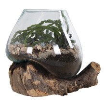 Dekovase >San-Marino< in Natur, Teak - 18x20x20cm (BxHxT)