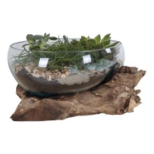 Dekovase >San-Marino< in Natur, Massivholz - 26x20x26cm (BxHxT)