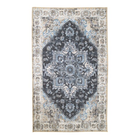 Teppich >Havanna< in Blau, Chenille-Polyester - 200x1x300cm (BxHxT)