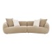 Sofa >Dali< in Hellbraun, Polyester, Holzwerkstoff - 134x69x302cm (BxHxT)