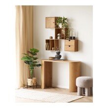 Konsolentisch >Bibione< in Eiche, MDF, Dekor - 38x75x114cm (BxHxT)
