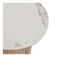 Beistelltisch >Athens< in Weiss / Dunkelbraun, Keramik, MDF, Dekor - 50x45 (HxD)