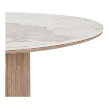 Esstisch >Athens< in weiss / Dunkelbraun, Keramik, MDF, Dekor - 76x120cm (HxD)