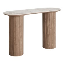Konsole >Athens< in weiss / Dunkelbraun, Keramik, MDF, Dekor - 120x78x40 (BxHxT)