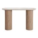 Konsole >Athens< in weiss / Dunkelbraun, Keramik, MDF, Dekor - 120x78x40 (BxHxT)