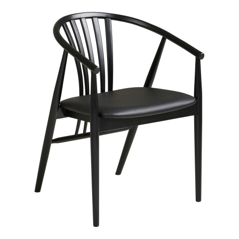 Esszimmerstuhl >Agustin< (1 stk) in Schwarz, Buchenholz, PU - 57x78x54cm (BxHxT)