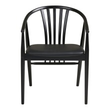 Esszimmerstuhl >Agustin< (1 stk) in Schwarz, Buchenholz, PU - 57x78x54cm (BxHxT)
