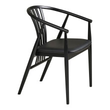 Esszimmerstuhl >Agustin< (1 stk) in Schwarz, Buchenholz, PU - 57x78x54cm (BxHxT)