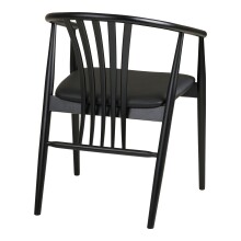 Esszimmerstuhl >Agustin< (1 stk) in Schwarz, Buchenholz, PU - 57x78x54cm (BxHxT)