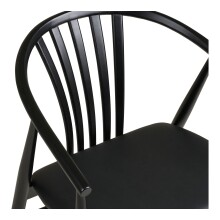 Esszimmerstuhl >Agustin< (1 stk) in Schwarz, Buchenholz, PU - 57x78x54cm (BxHxT)