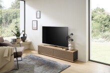 Lowboard >Lorena< stehend / hängend, schwarz, Artisan Eiche Dekor - 160x32x31cm (BxHxT)