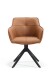 Armlehnstuhl >Emma< (2er-Set) drehbar, braun mit Leder, Gestell schwarz - 59x82x62 (BxHxT)