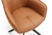 Armlehnstuhl >Emma< (2er-Set) drehbar, braun mit Leder, Gestell schwarz - 59x82x62 (BxHxT)