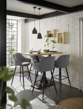 Barhocker >Emma< (2er Set) drehbar, in grau, schwarz - 57x105x53 (BxHxT)