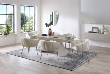 Armlehnstuhl >Pina< (2er Set) in beige, creme - 70x78x63 (BxHxT)