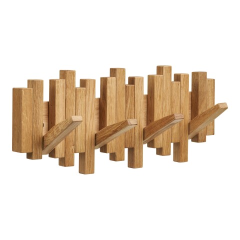 Garderobenleiste >Caltra< in Eiche, Massivholz - 40x18x3cm (BxHxT)