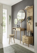 Garderoben-Set >Anacortes< (2-teilig) Paneel + Kommode, in Eiche - 42x180x35 (BxHxT)
