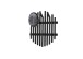Garderoben-Set >BANTRY< (3-teilig) in Eiche / schwarz - 100x190x30 (BxHxT)