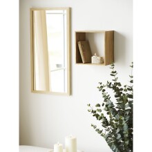 Hängeregal >Lattoon< in Eiche, Massivholz - 30x30x18cm (BxHxT)