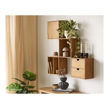 Hängeschrank >Townsville< in Eiche, Massivholz - 30x30x18cm (BxHxT)