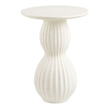 Beistelltisch >Newtown< in Weiss / creme, Zement / Glasfaser - 40x55x40 (BxHxT)