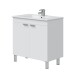 Waschbeckenunterschrank >ECO KIT< in Weiß glänzend - 80x80x45cm (BxHxT)