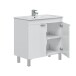 Waschbeckenunterschrank >ECO KIT< in Weiß glänzend - 80x80x45cm (BxHxT)