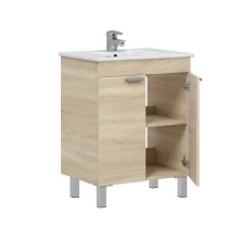 Waschbeckenunterschrank >ECO KIT< in Canadian Eiche Dekor - 60x80x45 (BxHxT)