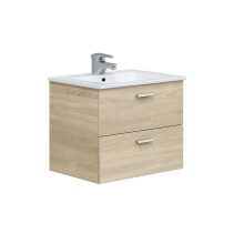 Waschbeckenunterschrank >ECO KIT< (hängend) in Canadian Eiche Dekor - 60x50x45 (BxHxT)