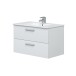 Waschbeckenunterschrank >ECO KIT< (hängend) in Weiß glänzend - 80x50x45 (BxHxT)