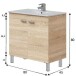 Waschtisch-Set >ECO KIT< in Canadian Eiche - 80x80x45 (BxHxT)