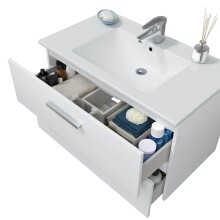 Waschtisch-Set >ECO KIT< in Weiß glänzend - 80x50x45 (BxHxT)