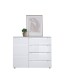 Kommode >Spice< in weiß hochglanz, MDF - 98x81x38cm (BxHxT)