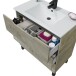 Waschtisch-Set >LEA< (2-tlg.) inkl. Waschbecken, Eiche Dekor / Anthrazit - 80x86x45 (BxHxT)