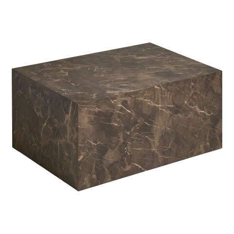 Couchtisch >Prague< in Braun, MDF, Marmodekor - 60x40x80cm (BxHxT)
