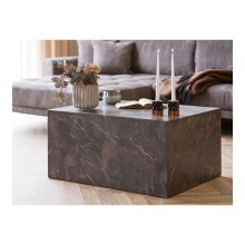 Couchtisch >Prague< in Braun, MDF, Marmodekor - 60x40x80cm (BxHxT)